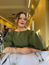 Load image into Gallery viewer, IDA Olive Linen Wrap Dress