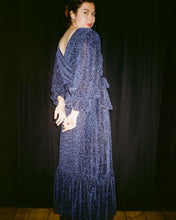 Load image into Gallery viewer, IDA Navy Sparkle Wrap Dress
