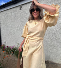 Load image into Gallery viewer, IDA Butter Yellow Wrap Dress