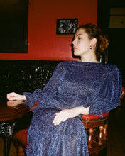 Load image into Gallery viewer, IDA Navy Sparkle Wrap Dress