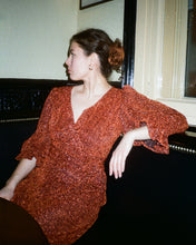 Load image into Gallery viewer, IDA Brown Sparkle Wrap Dress