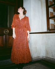 Load image into Gallery viewer, IDA Brown Sparkle Wrap Dress