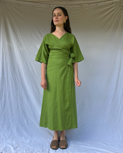 Load image into Gallery viewer, OLI Apple Green Kimono Wrap Dress