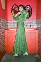 Load image into Gallery viewer, IDA Green Sparkle Wrap Dress