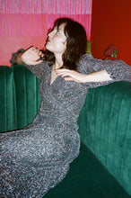 Load image into Gallery viewer, IDA Silver Sparkly Wrap Dress