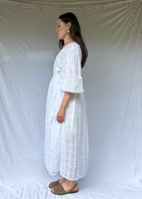 Load image into Gallery viewer, FLEUR White Cotton Checked Wrap Dress