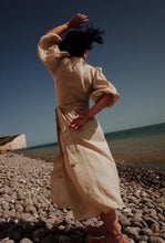 Load image into Gallery viewer, IDA Ivory Linen Wrap Dress