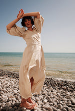 Load image into Gallery viewer, IDA Ivory Linen Wrap Dress
