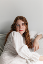 Load image into Gallery viewer, IDA White Linen Wrap Dress