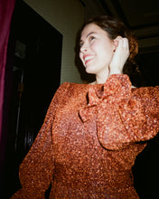 Load image into Gallery viewer, IDA Brown Sparkle Wrap Dress
