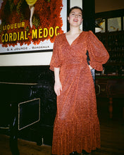 Load image into Gallery viewer, IDA Brown Sparkle Wrap Dress
