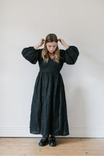 Load image into Gallery viewer, READY TO SHIP - FLEUR Black Irish Linen Wrap Dress
