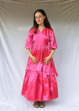 Load image into Gallery viewer, FLEUR Pink Silk Dupion Wrap Dress
