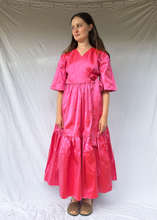 Load image into Gallery viewer, FLEUR Pink Silk Dupion Wrap Dress
