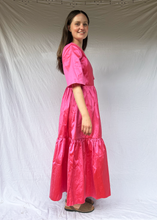 Load image into Gallery viewer, FLEUR Pink Silk Dupion Wrap Dress
