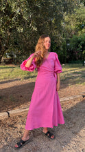 Load image into Gallery viewer, IDA Hot Pink Wrap Dress
