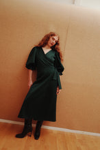 Load image into Gallery viewer, READY TO SHIP - IDA Bottle Green Wrap Dress
